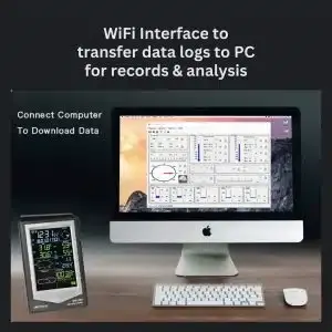 Megavi เครื่องตรวจสอบอุณหภูมิฝนและลมอเนกประสงค์ไร้สายแบบ WS1051ที่สถานีอากาศในร่มกลางแจ้ง - Product Image 5