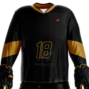 Uniforme confortable de hockey sur glace d'équipe d'ajustement mince matériel durable d'uniforme de hockey sur glace de polyester - Product Image 4