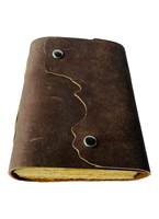 Carnet de croquis de voyage personnalisé en cuir fait main, style vintage, avec couverture souple, pages vierges, bordure festonnée et fermeture à bouton, 100 feuilles