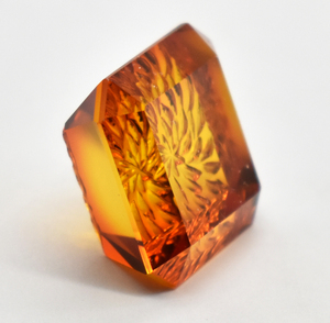 Citrine de laboratoire en cristal sculpté à la main, octogone à facettes, pierre jaune libre pour la fabrication de bijoux, coupe calibrée - Product Image 4