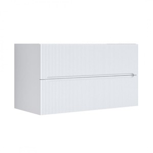 100 cm specchio in argilla lavello in resina bianca opaca con composizione da bagno a colonna - Product Image 2