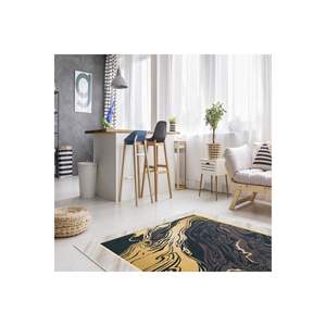 Tapis tissé aplati en marbre doré rectangle moelleux imprimé numérique pour la décoration de chambre et de couloir pour les adolescents - Product Image 2