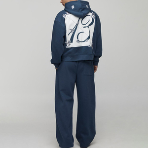 Conjunto Deportivo de Invierno Personalizado de Primera Calidad para Hombre, con Pantalones Deportivos Holgados y Ajuste Cuadrado, 100% Algodón de Felpa - Product Image 2