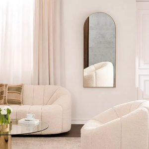 Miroir mural en métal de luxe avec design minimaliste moderne Miroir avec bordure géométrique en métal Miroir décoratif pour maison élégante - Product Image 2