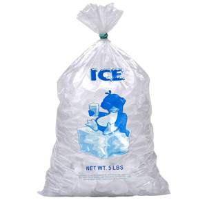 Sac en plastique transparent de paquet de glace de fermeture éclair de LDPE 1 tonne ISO9001 Emballage de boisson par impression faite sur commande de gravure de sac de glace de gel - Product Image 1