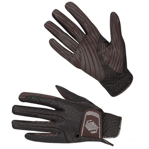 Gants d'équitation à grande profondeur Strass Fermeture Sangle Écran tactile Dressage Sports OEM Logo personnalisé Vente en gros Gants équestres - Product Image 2