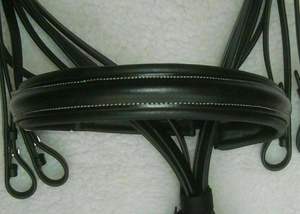 Brida de cuero Horse Weymouth con correa de cristal para cejas, riendas de cuero dobles, todas las tallas - Product Image 2