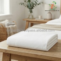Drap de lit en percale peignée 200 TC, tissu frais, respirant et durable, idéal pour l'hôtellerie et l'usage institutionnel