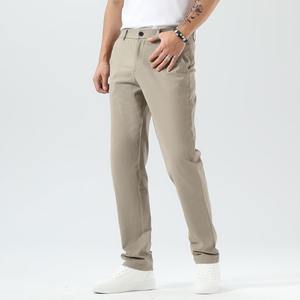Chinos para hombre sin arrugas con ajuste delgado de algodón transpirable y cintura flexible, ropa informal y formal, Pantalones chinos para hombre - Product Image 5