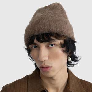 Alta calidad al por mayor personalizado con logotipo Unisex invierno mantener caliente cepillado punto peludo Alplace Mohair sombrero - Product Image 2