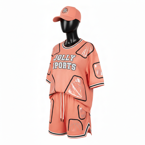 Ensemble short de basketball pour femmes en tissu maille polyester premium, design respirant avec empiècements, sublimation, logo personnalisé, ensembles pour femmes 100% coton - Product Image 4