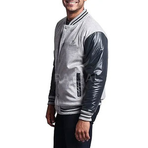 Veste Letterman pour hommes sur mesure pour l'automne et l'hiver, séchage rapide respirant de haute qualité avec col montant et manches en cuir - Product Image 3