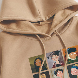 Vente en gros de sweats à capuche personnalisés avec logo en impression 3D en relief, en coton/polyester uni teint, grande taille, tissu français écologique pour hommes - Product Image 3