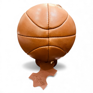 Mini ballon de basket NBA vintage rétro en cuir de vache brun, taille 5, durable - Product Image 4