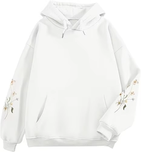 Sudadera con Capucha a Cuadros Transpirable de Talla Grande para Mujer, Sudadera de Forro Polar de Verano, Holgada, de Manga Larga, Informal para Uso Diario - Product Image 4