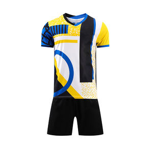 Uniforme de football de couleur jaune et noire, uniforme de football Simple, uni, personnalisé avec votre propre Logo - Product Image 1