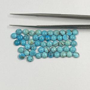 Certifié de la meilleure qualité naturelle Matrix Turquoise 4mm Rond Flatback Cabochon Produits les plus populaires AAA Grade Pierres précieuses en vrac - Product Image 3