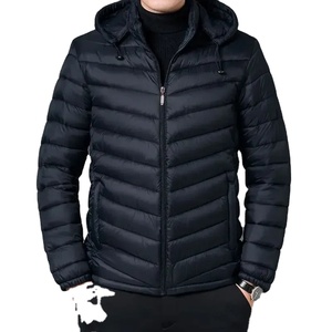 Fabricant de veste à fermeture éclair à capuche personnalisée pour hommes Veste bouffante OEM tendance Nouvelle veste d'hiver légère vendue en gros - Product Image 3