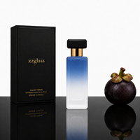 Boîte cadeau de parfum haut de gamme personnalisée en verre transparent dégradé givré, OEM, marque privée
