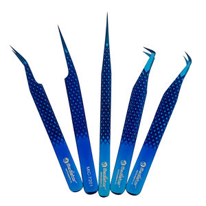 Pince à épiler de précision en acier inoxydable de haute qualité avec pointe en fibre, durable, 10 mm, pour extensions de cils, logo personnalisé, produit pour cils en volume inclinés - Product Image 4