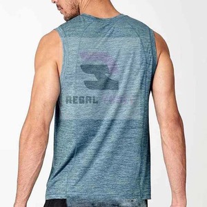 Débardeurs sans manches décontractés et respirants pour hommes, écologiques, pour la gym et le sport, en polyester/coton, vente en gros - Product Image 5