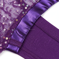 Ensemble de danse pour femmes, violet métallisé scintillant, design personnalisable, léger, de haute qualité, élégant, dentelle, paillettes, pour adultes