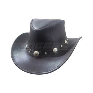 Sombrero de Vaquero de Cuero de Búfalo con Banda de Conchos, Moda para Exteriores, Marca Privada, Sombrero de Cuero para Hombre - Product Image 2