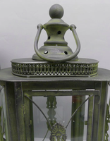 Lanterne à bougie patine verte vintage classique Design intemporel pour les espaces intérieurs et extérieurs Style cylindre en gros pour un usage domestique