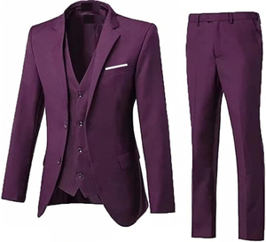 Costume de mariage pour homme, nouveau modèle, décontracté, uni, respirant, veste, pantalon, gilet, ensemble de 3 pièces, blazers, veste - Product Image 2