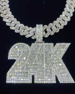 Elegant Moissanite <b>20</b> Carat Pendant with <b>Chain</b> Best Quality 925 Sterling <b>Silver</b> Gold Plated Cute Numeric Shaped Design - Product Image 4