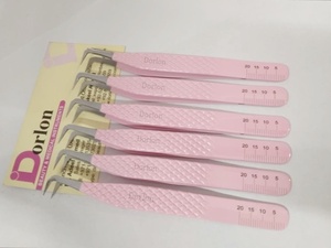 Pinzas de Extensión de Pestañas de Acero Inoxidable con Recubrimiento de Color Rosa Personalizadas, Mega Volumen, Alta Calidad, Precisión Sostenible - Product Image 3