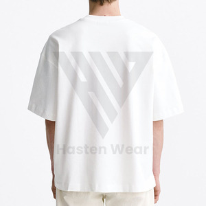 เสื้อยืดคอกลมทรงหลวมของผู้ชายผ้าฝ้าย100% สำหรับโลโก้แบบกำหนดเองเสื้อยืดแห้งเร็วเป็นมิตรกับสิ่งแวดล้อมแบบเป็นมิตรกับสิ่งแวดล้อมกำหนดสีเอง - Product Image 3