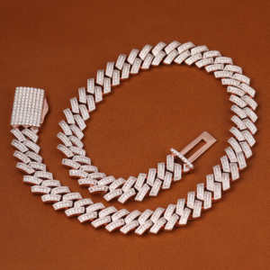 Bijoux Hip Hop 18mm 24 pouces argent 925 bijoux hommes or Rose Vvs Moissanite diamant cubain lien chaîne plein diamant hommes chaîne - Product Image 2