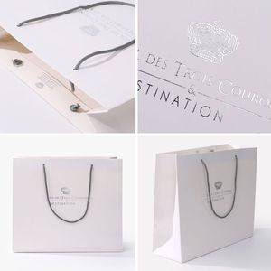 Wholesale White Kraft Paper Recyclable Biodegradable <b>Gift</b> Bag Printed Offset for Clothes Shopping Packaging (Custom Size) - Product Image 5