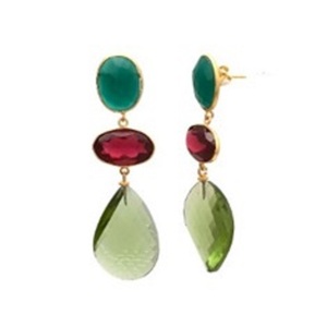 Boucles d'oreilles ovales et en forme de poire en argent Sterling 925, améthyste verte, rubis Hydro, Onyx vert, nouvelle collection - Product Image 1