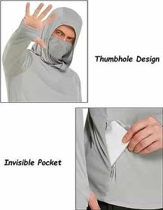 Logotipo personalizado de los hombres UPF 50 + protección Uv correr pesca Jersey camisa de secado rápido de manga larga con capucha pesca camisas con cuello polaina - Product Image 6