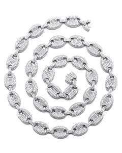 Cadena de eslabones cubanos de lujo en oro de 10K 14K con diamantes de claridad VVS Iced Out Hip Hop Jewelry para hombres y mujeres de moda - Product Image 1