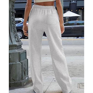 Pantalons de survêtement larges pour femmes, tendance, taille haute, amples, avec cordon de serrage, confortables, décontractés, pantalons de détente, intérieur doux - Product Image 2