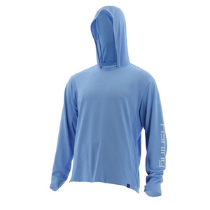 Ropa de Pesca al por Mayor para Hombre, Camiseta con Capucha de Pesca de Manga Larga con Protección Solar UPF30, Material de Poliéster Personalizado de Secado Rápido - Product Image 3