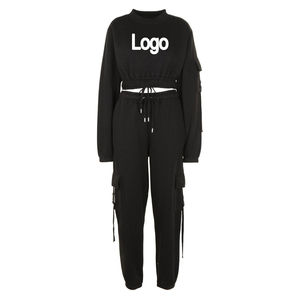 Conjuntos de Sudadera con Capucha Personalizados con Logotipo para Mujer y Unisex, Venta al por Mayor, Traje Deportivo de Algodón Grueso Estilo Brisa Marina - Product Image 1