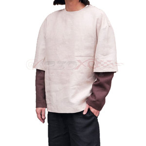 T-shirt à double manches pour hommes mode Streetwear 100% coton T-shirt à manches longues en couches Streetwear T-shirt à double couche - Product Image 1