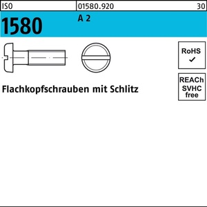 <b>Flat</b> Head <b>Screw</b> ISO 1580 M5 X 12 A2 Stainless Steel 500 Pieces - Product Image 1