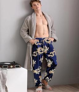 Pantalones de Hombre de Alta Calidad con Cintura Elástica y Cordón Ajustable, Estilo Casual Clásico, Ligeros, Rectos y Estampados - Product Image 4