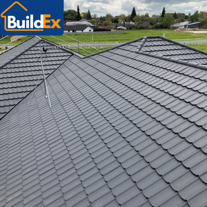 Venta caliente gris claro galvanizado <span class=keywords><strong>Tudor</strong></span> piedra recubierta teja Fácil instalación estructura robusta para <span class=keywords><strong>casa</strong></span> de África - Product Image 4