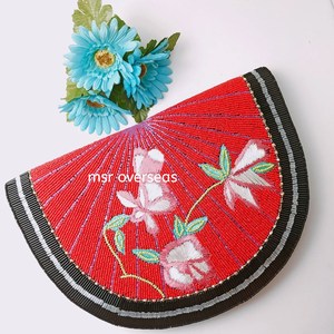 Sac à main de soirée élégant et tendance en perles véritable, sac à main pour femme, doublure en polyester, bouton, décoration de lettres - Product Image 5