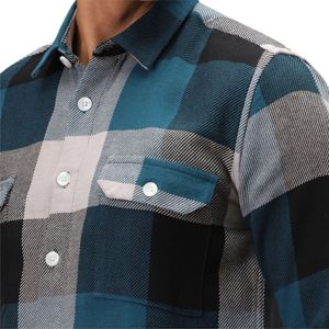 Camisa a cuadros de algodón cepillado azul verde azulado para hombre Camisa a cuadros cómoda con mangas largas y ajuste regular para salidas Casuales - Product Image 6