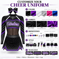 Uniforme de cheerleading sur mesure OEM, une pièce, en spandex haute élasticité, avec strass, justaucorps de cheerleading