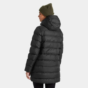Parka en duvet bouffante active noire OEM de qualité supérieure avec capuche réglable et veste en duvet matelassée pour femmes - Product Image 6