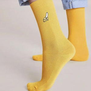 Chaussettes vintage bleues à motif lapin brodé, en coton doux, tricot côtelé, style streetwear, usage quotidien, confortables, tendance, accessoire de mode - Product Image 4