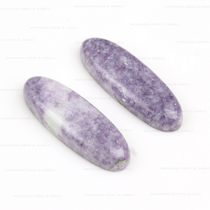 Lepidolite หินอัญมณีทรงวงรียาว10X30มม. ทรงแบนปรับเทียบหลังหลวมอัญมณีสำหรับทำเครื่องประดับ - Product Image 6